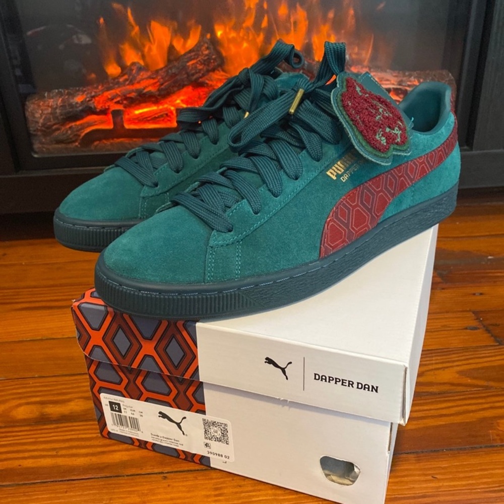 Puma Suede x Dapper Dan- Varsity green-intense red